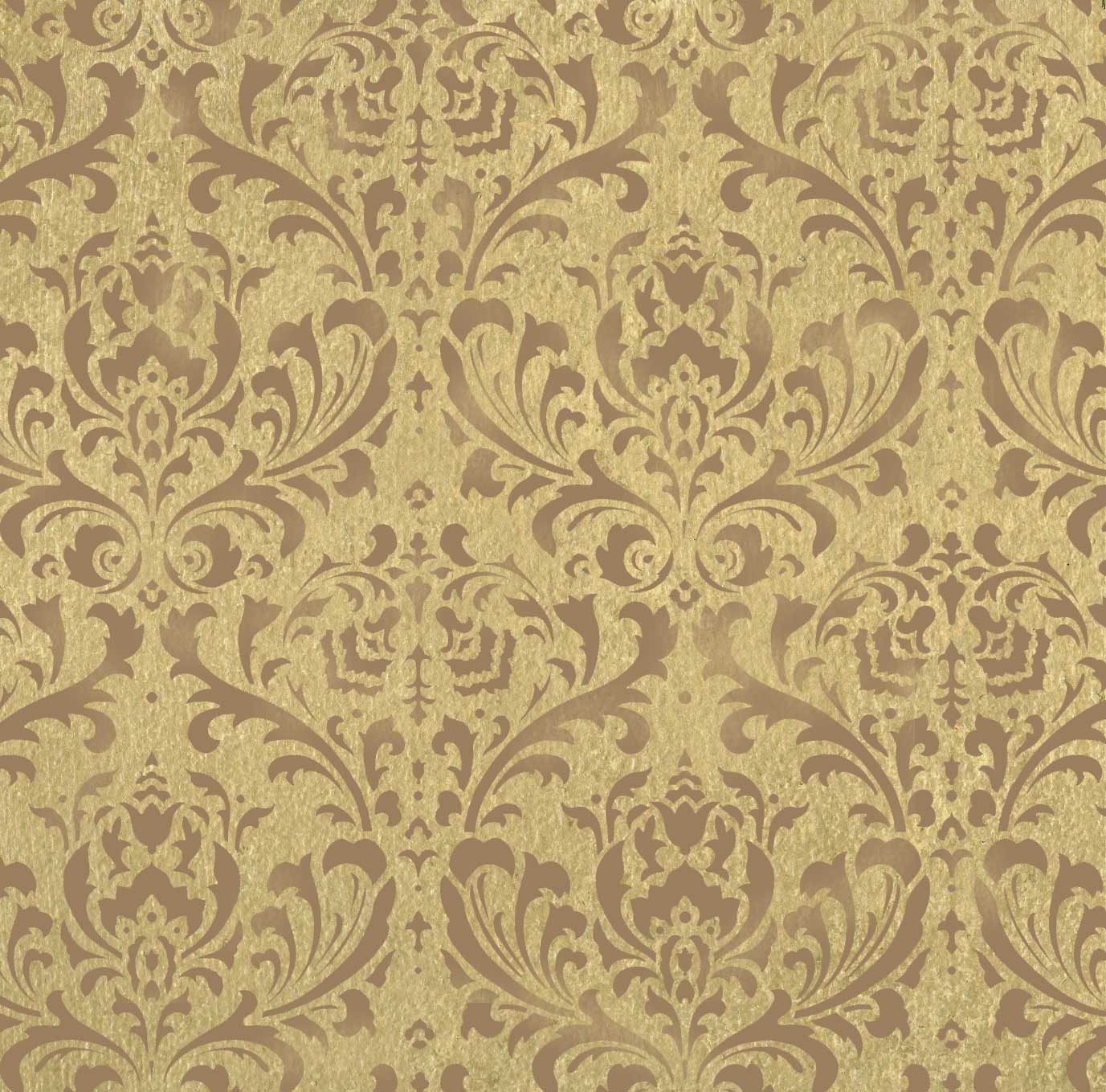 Damask Brocade Pattern Wallpaper Stenciling Wall Decor Picture