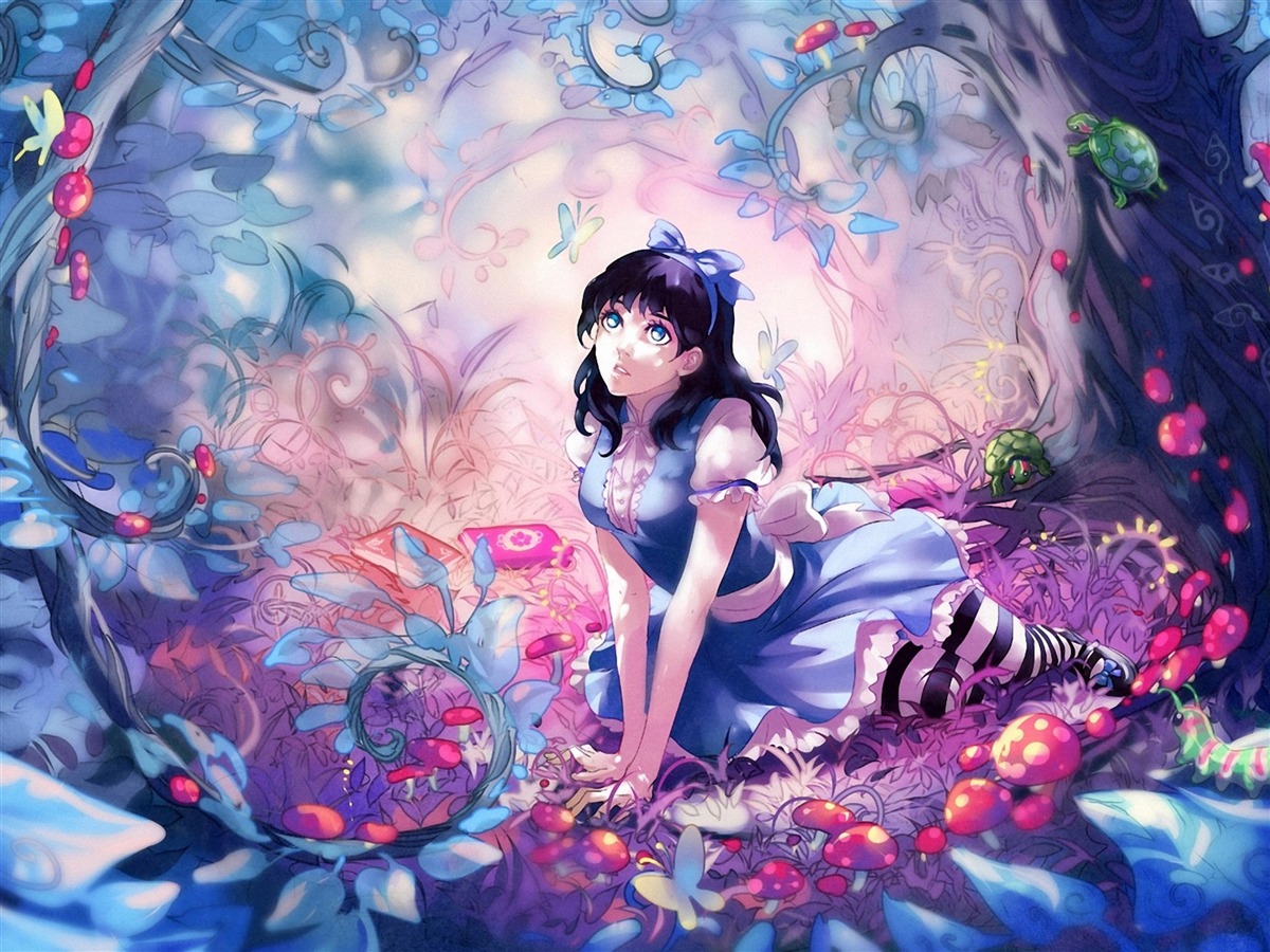 Girl Fairy Forest Anime Design HD Wallpaper