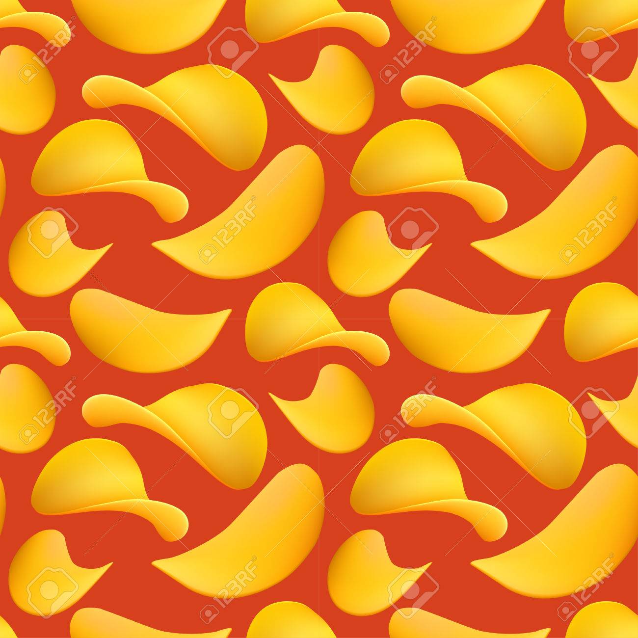 Free download Chips Colored Seamless Pattern Yellow Isolated And