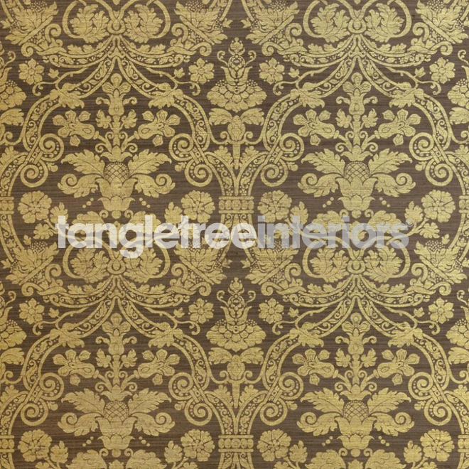 Curtis Silk Damask Wallpaper From Thibaut T1007 Metallic Gold On