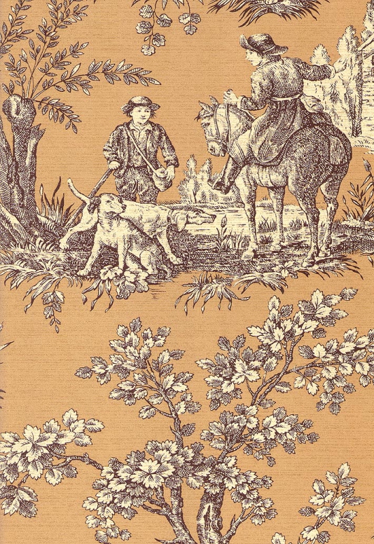 Stag Hunting Wallpaper In Brown The Toile Collection By Sanderson