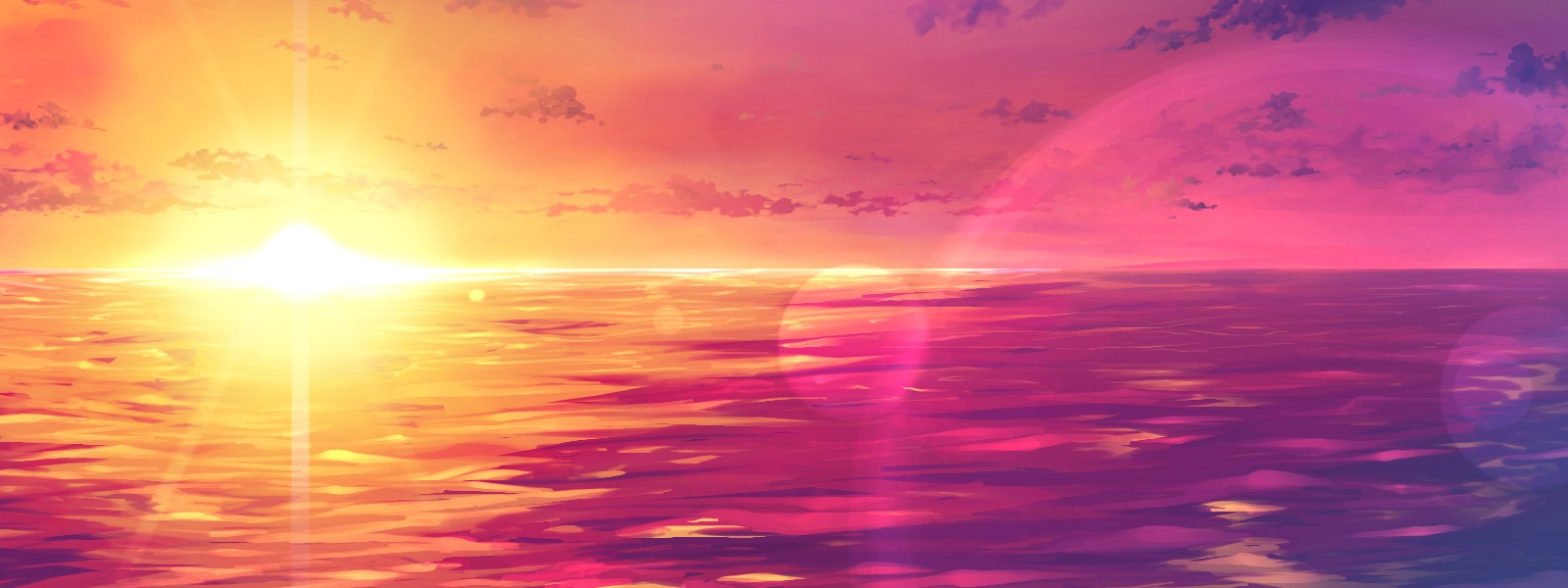 Pink Sunset Background HD Wallpaper