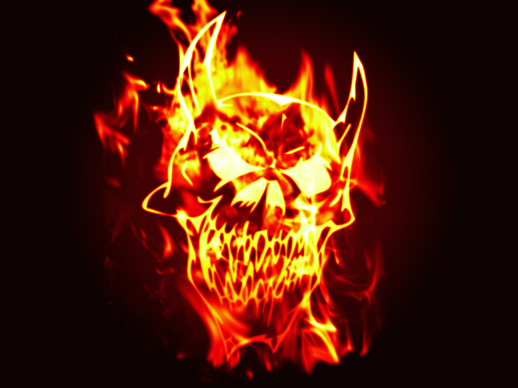 Fire Skull Background Wallpaper HD Background Desktop