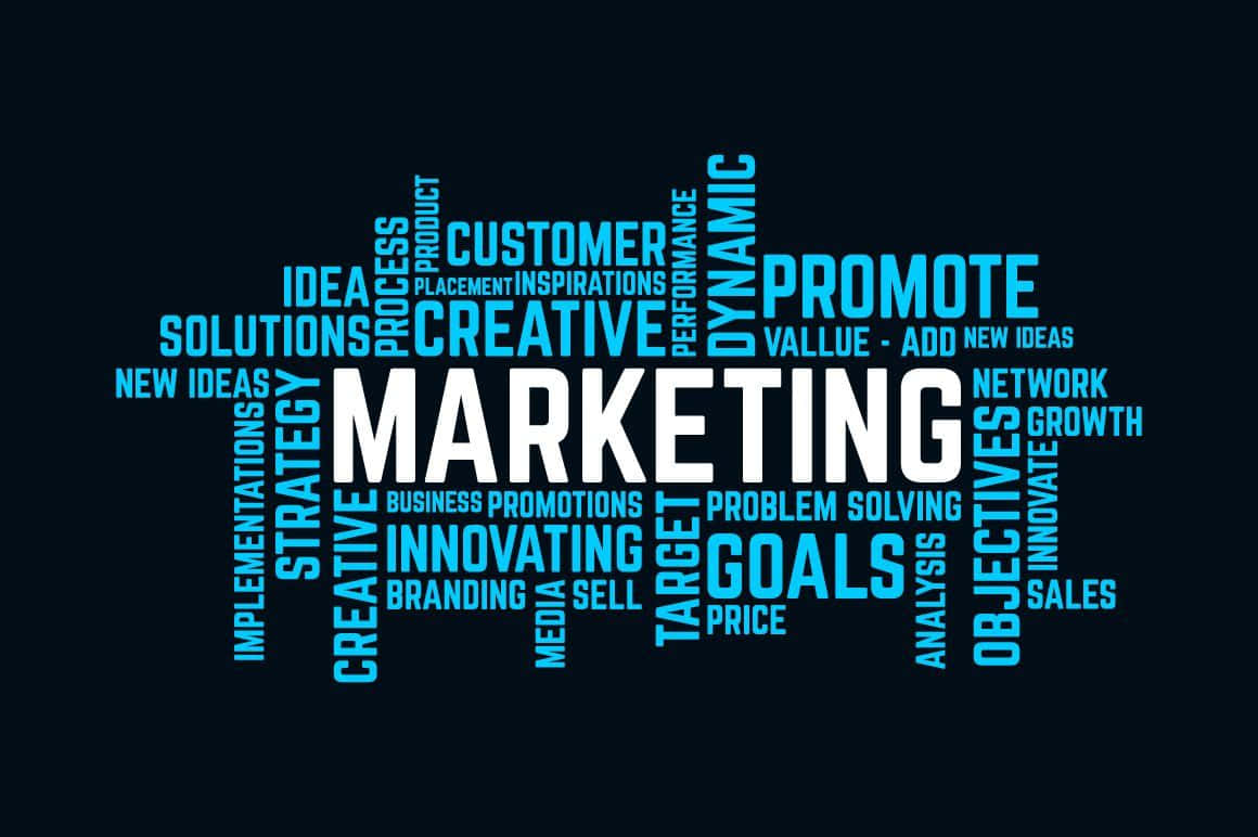Marketing Blue Word Cloud Bzzcq00bgx4ndu2k Wallpaper