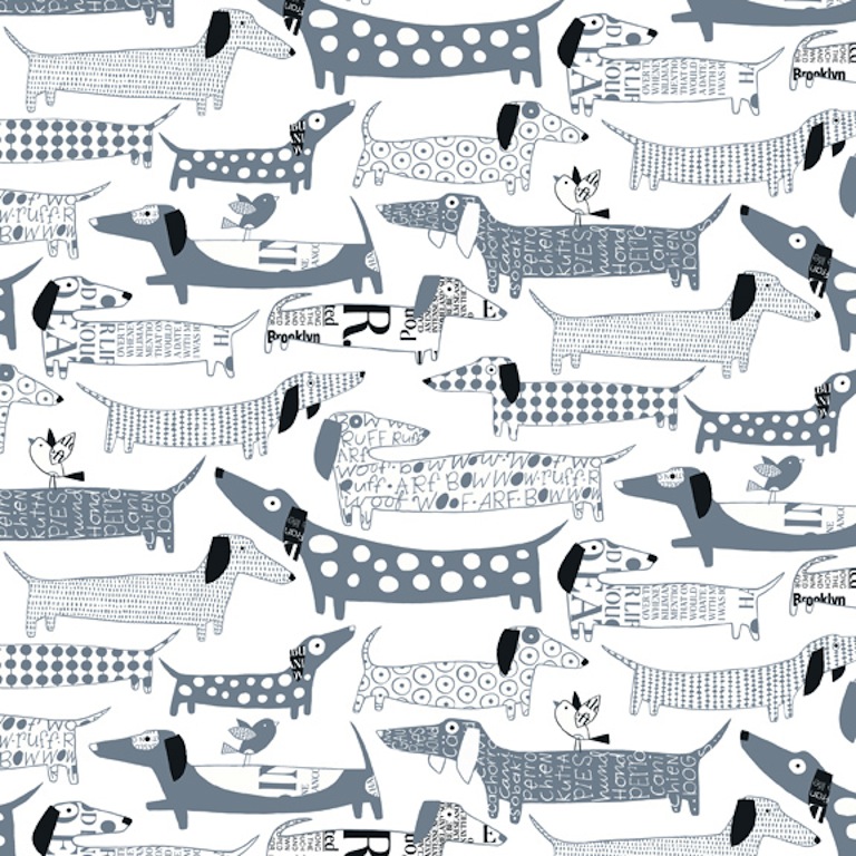 Loboloup Weiner Dogs Designer Wallpaper