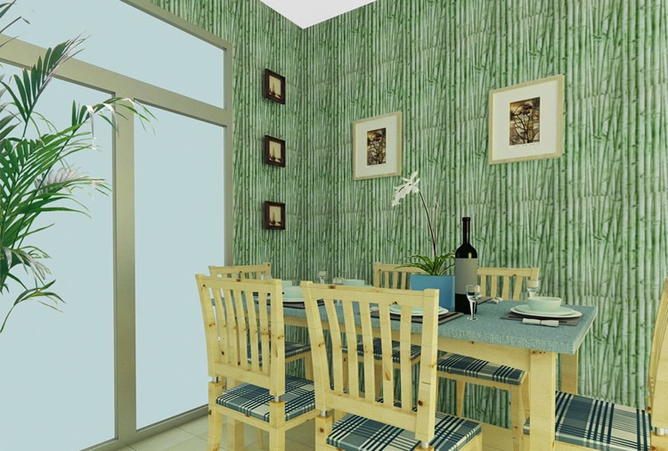 Wallpaper Bamboo Pvc Bedroom Furniture Glue