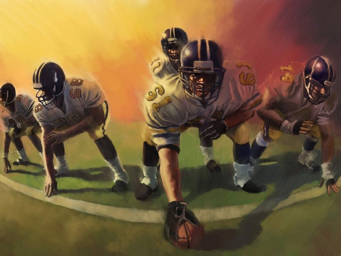 American Football Players Art Wallpaper