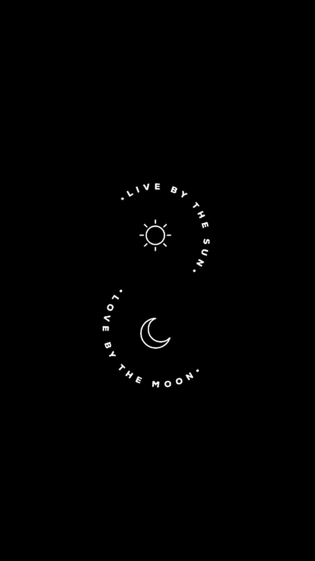 Free Download Download A Black Background With A Sun And Moon Wallpaper