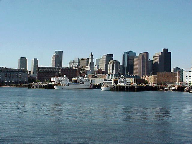 The Boston Skyline And Harbor Seen From Charlestown Navy