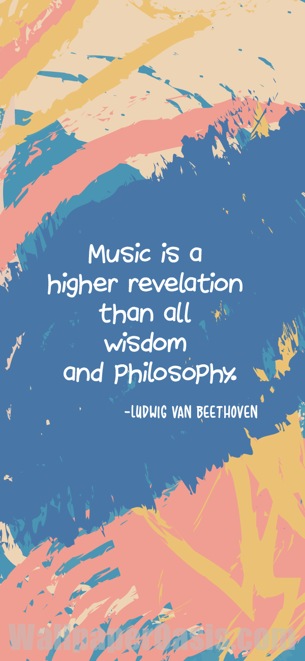 iPhone Wallpaper Featuring A Beethoven Quote About Music The