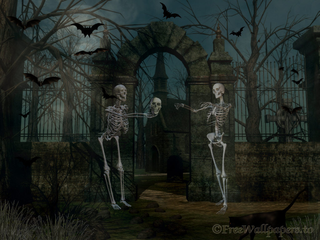 Halloween Skull  Bones Black Wallpapers  Black Halloween Wallpapers