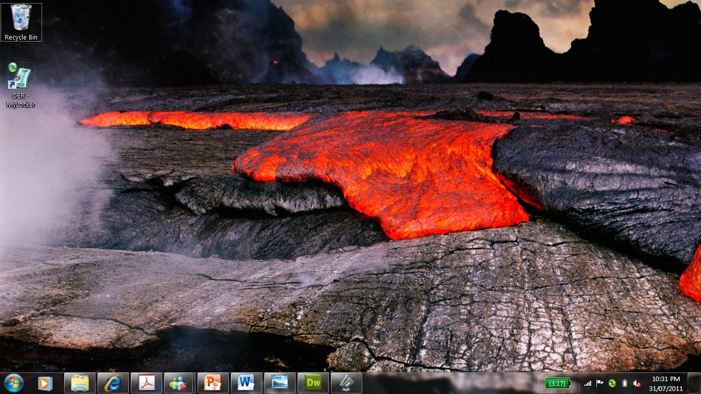 My Desktop With The Bing Mount Krakatoa Wallpaper