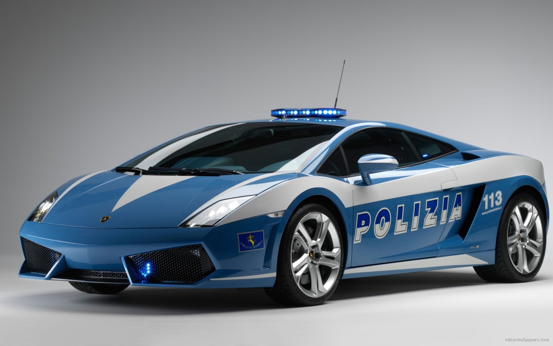 Blue Police Car HD Desktop Wallpaper