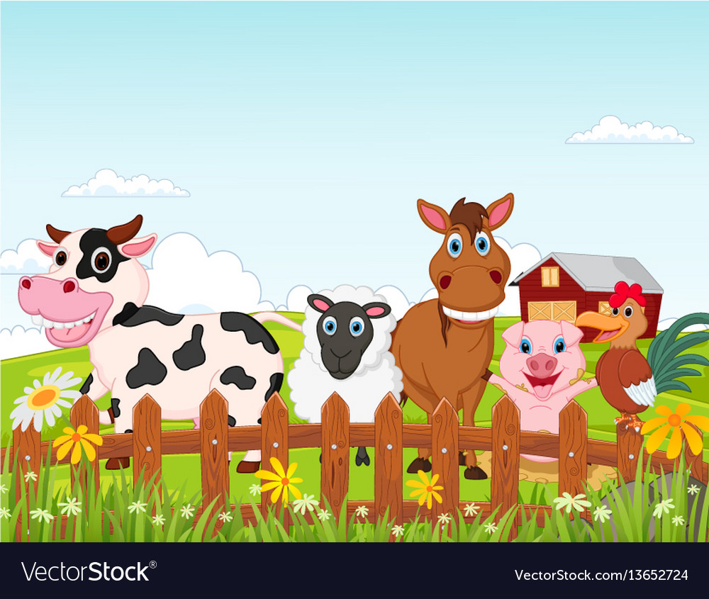 Farm Animal Cartoon Royalty Vector Image Vectorstock