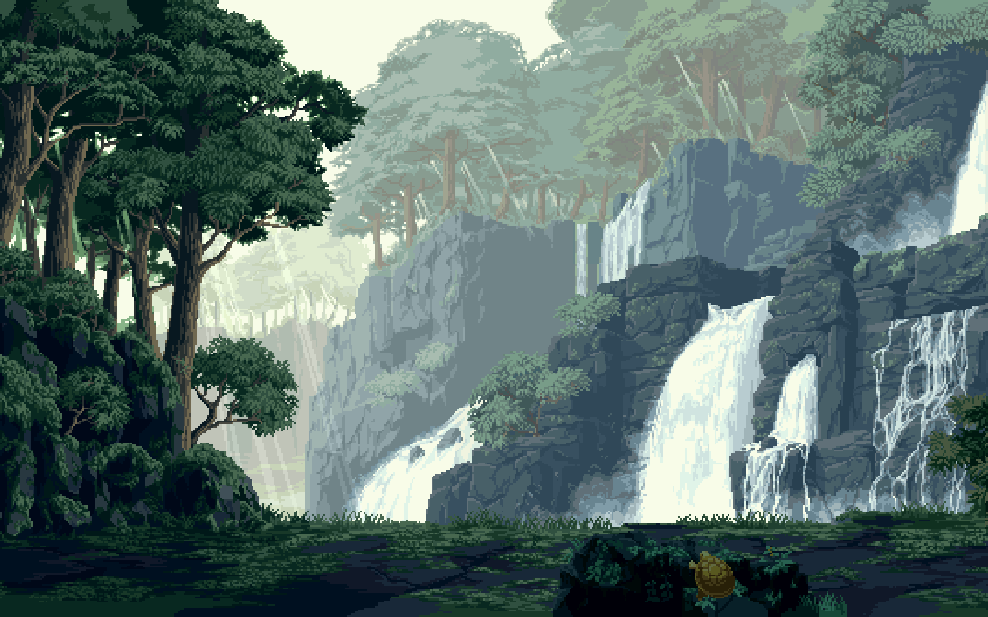Pixel Forest Papel De Parede Arte Wallpaper