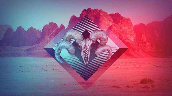 skulls deserts artwork gradient indie Wallpaper