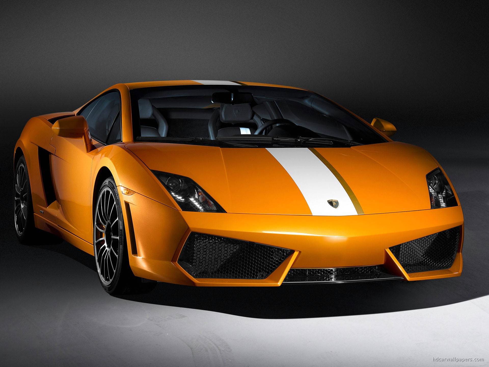 Orange Lamborghini Gallardo with White Racing Stripe