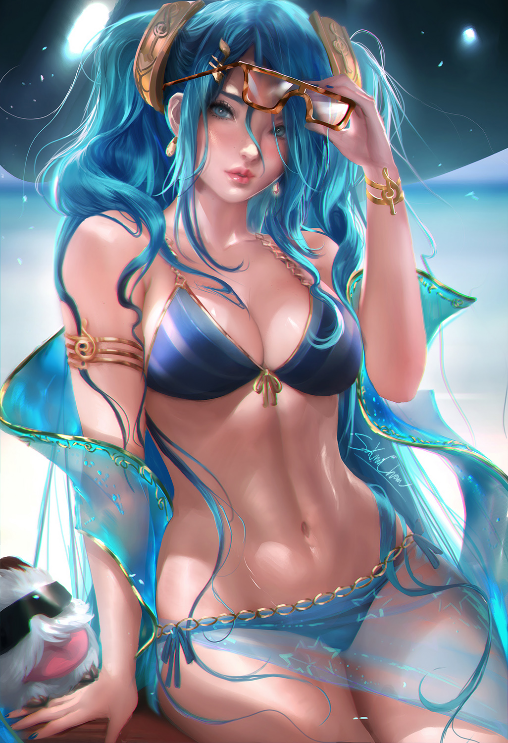 Sexy Pool Party Sona Lol Wallpaper
