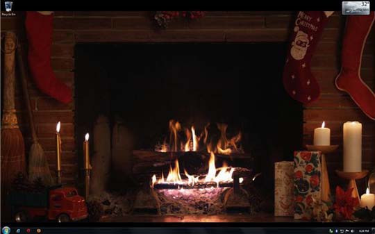 Fireplace Christmas Holidays Wallpaper