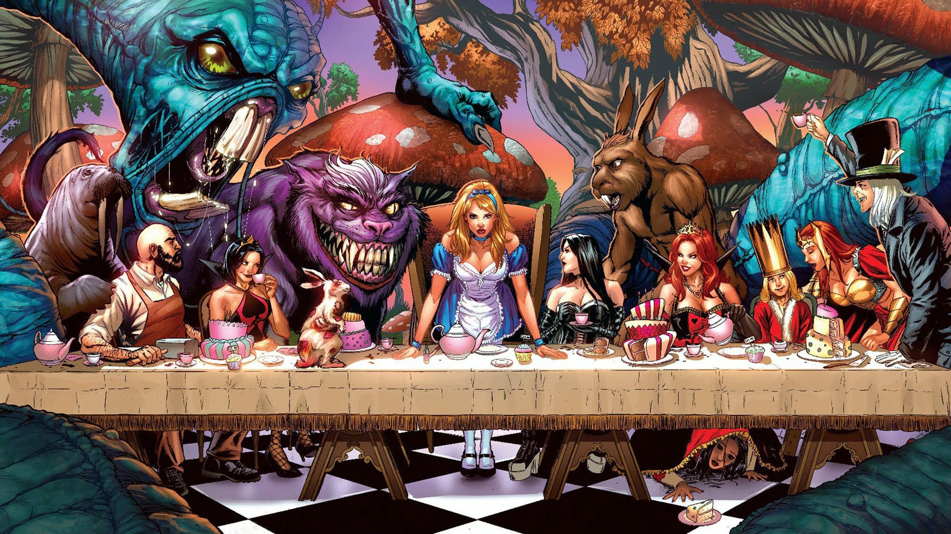 Creepy Alice In Wonderland Full HD Desktop Wallpaper And Background