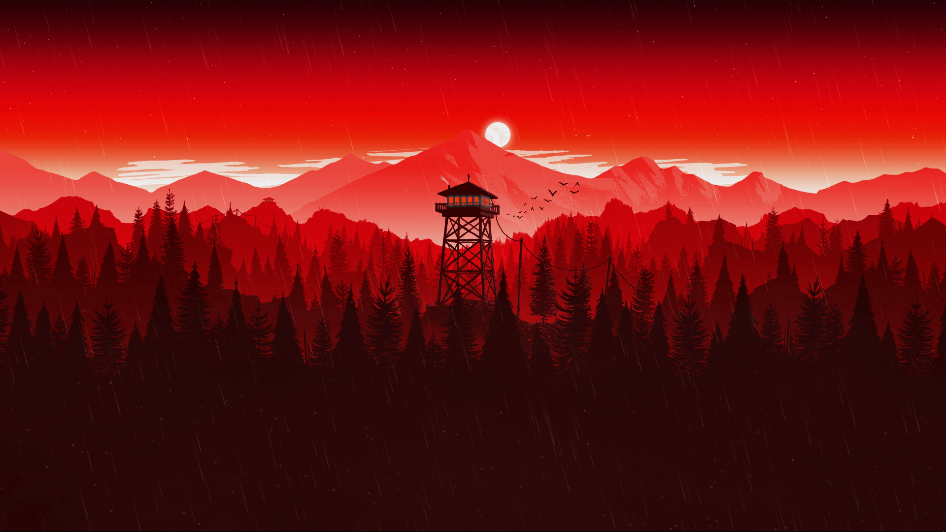 Red Firewatch Desktop Wallpaper Art Anime
