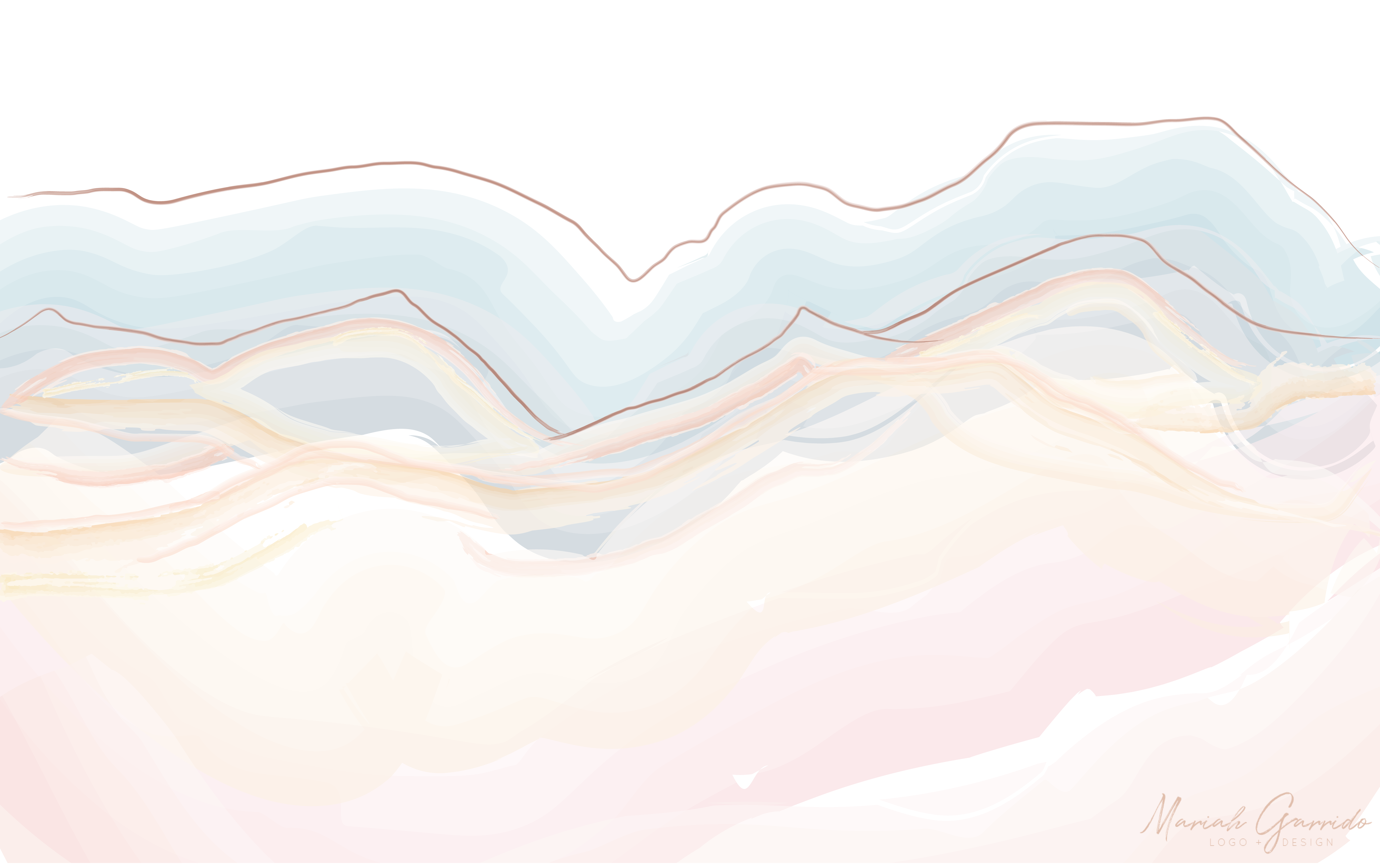 Geode Watercolor Mountain Desktop Background Wallpaper