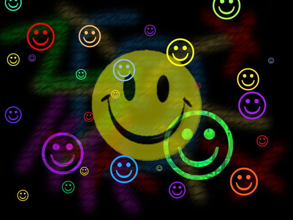 Neon Smiley Face HD Wallpaper