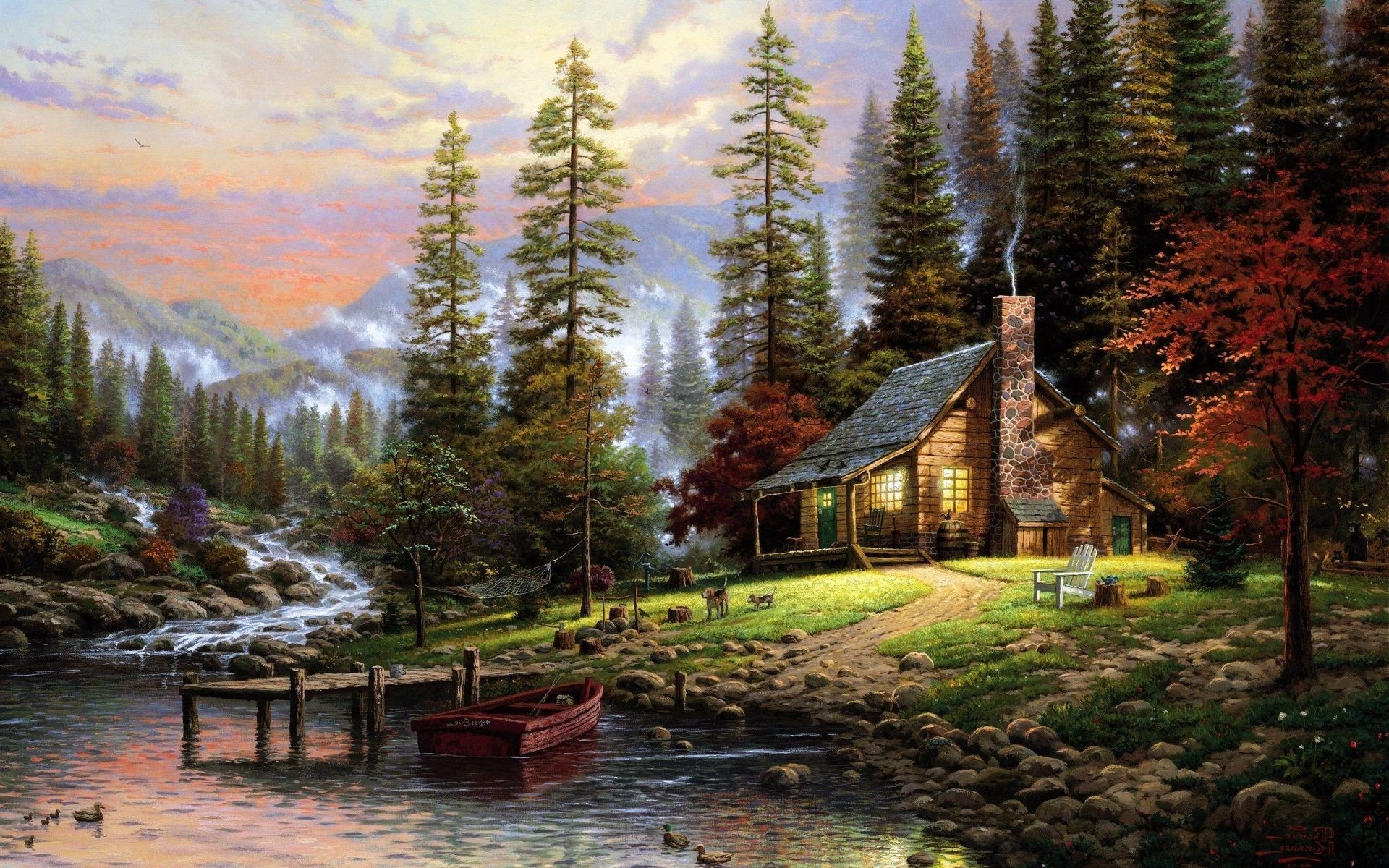 Rustic Log Cabin Wallpaper
