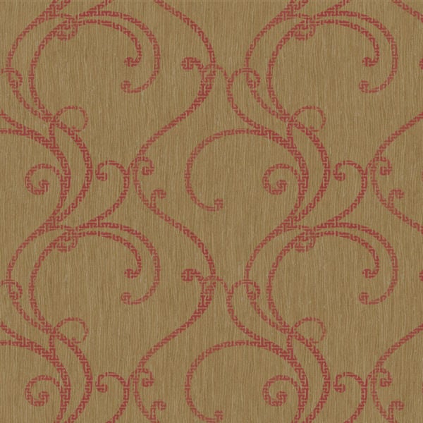 Metallic Gold and Pink Contemporary Ogee Wallpaper   Wall Sticker