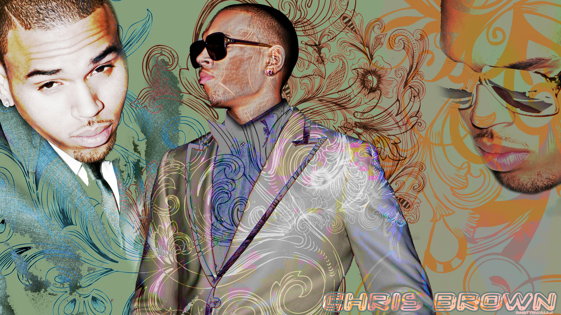 Chris Brown Artistic Rap Wallpaper