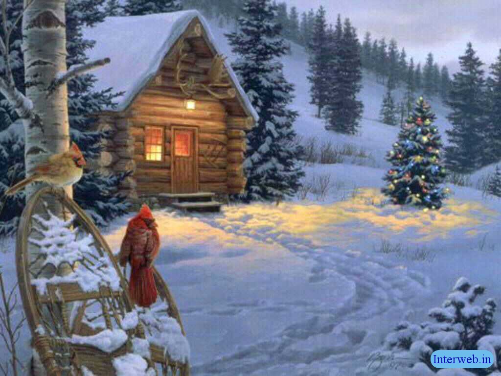 Beautiful Christmas Scene Wallpaper Pretty Winter