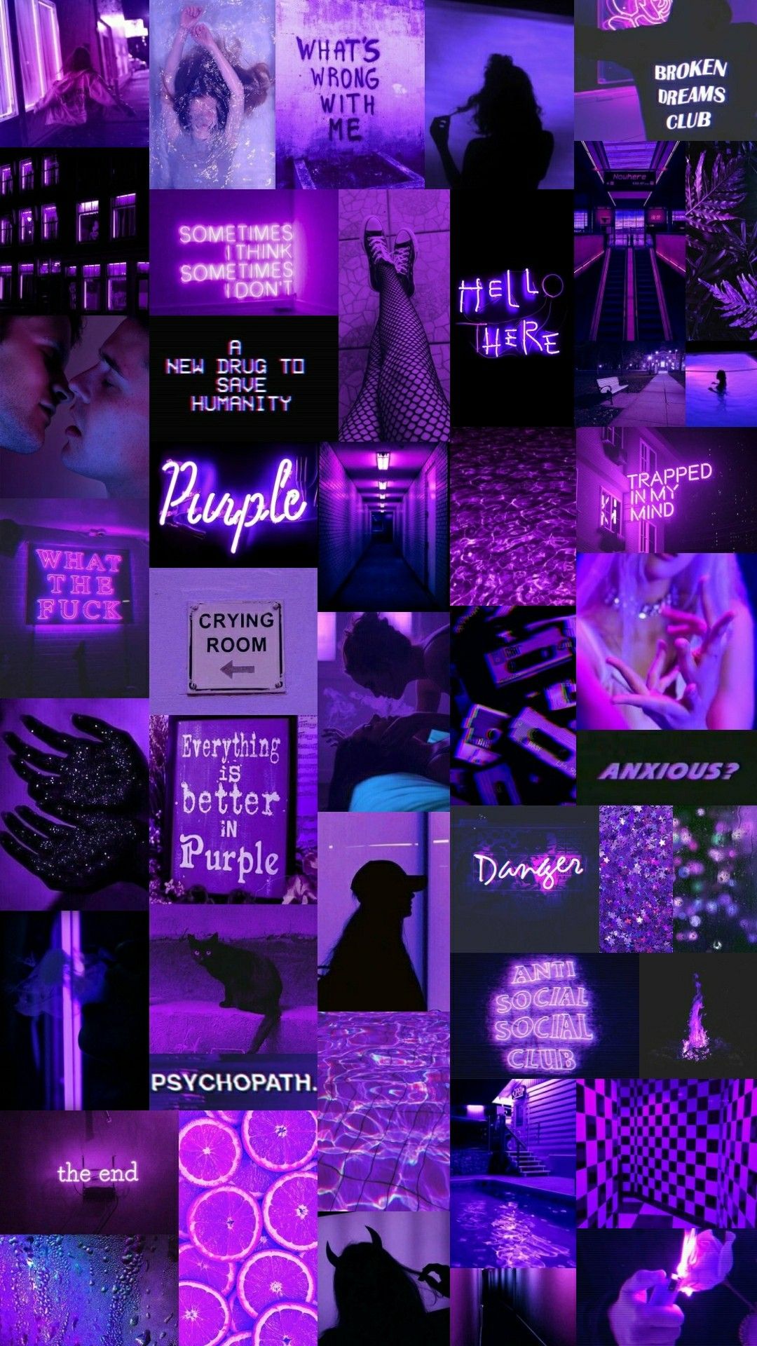 Purple Aesthetic Wallpaper Collage High Quali