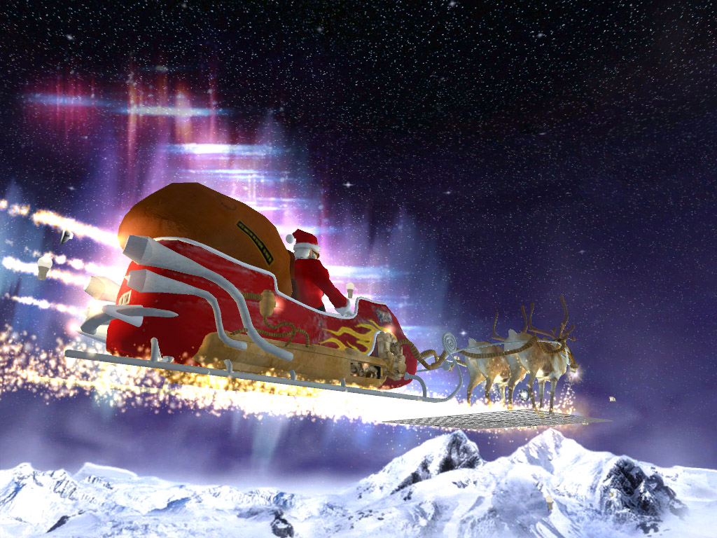 Santas Flight 3D screensaver a breathtaking flight in a reactive