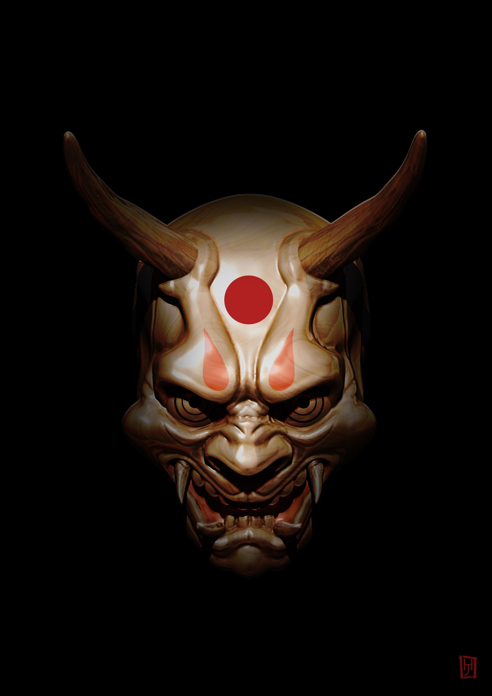 Japanese Demon Mask Wallpaper
