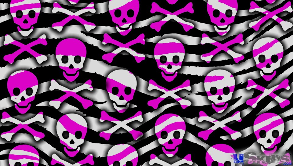 Pink Skull Zebra Wallpaper