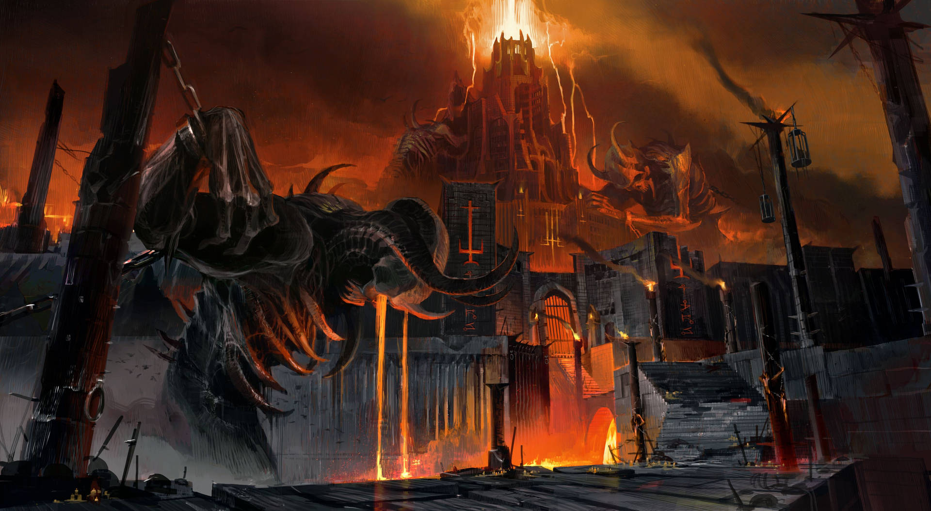 Life Is Hell In The World Of Doom Eternal Wallpaper