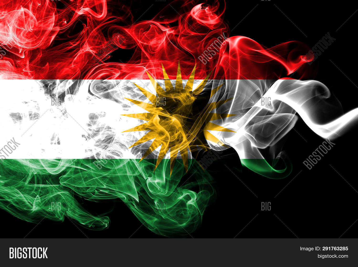 Kurdistan Smoke Flag Image Photo Free Trial Bigstock
