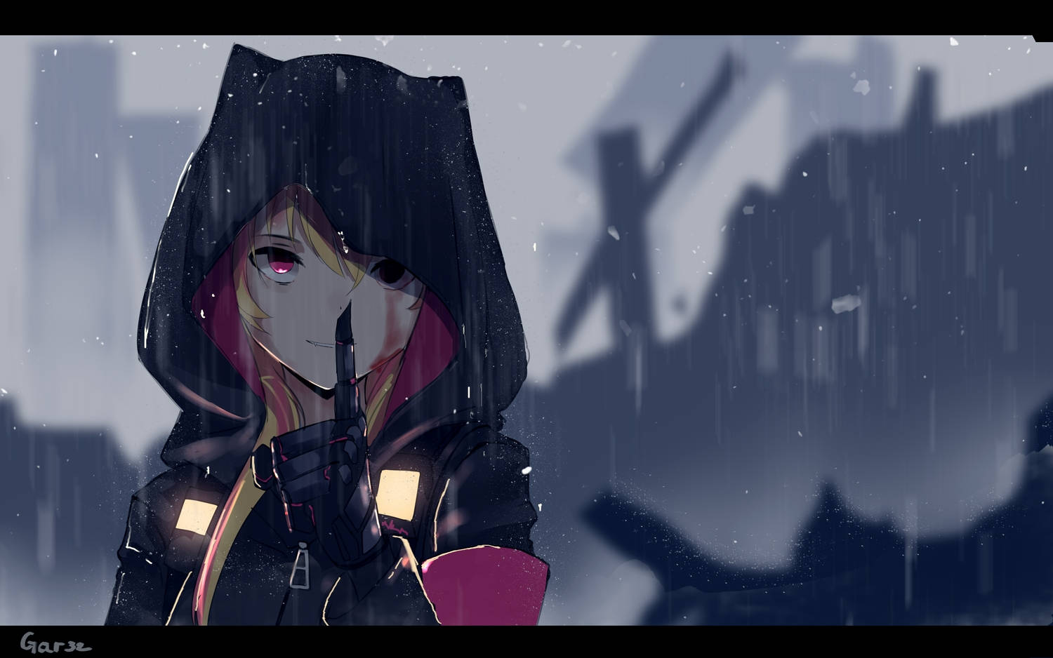 Anime Hoodie Girl Wallpaper