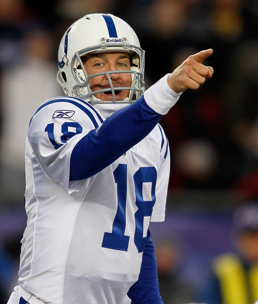 Peyton Manning Of The Indianapolis Colts Gestures