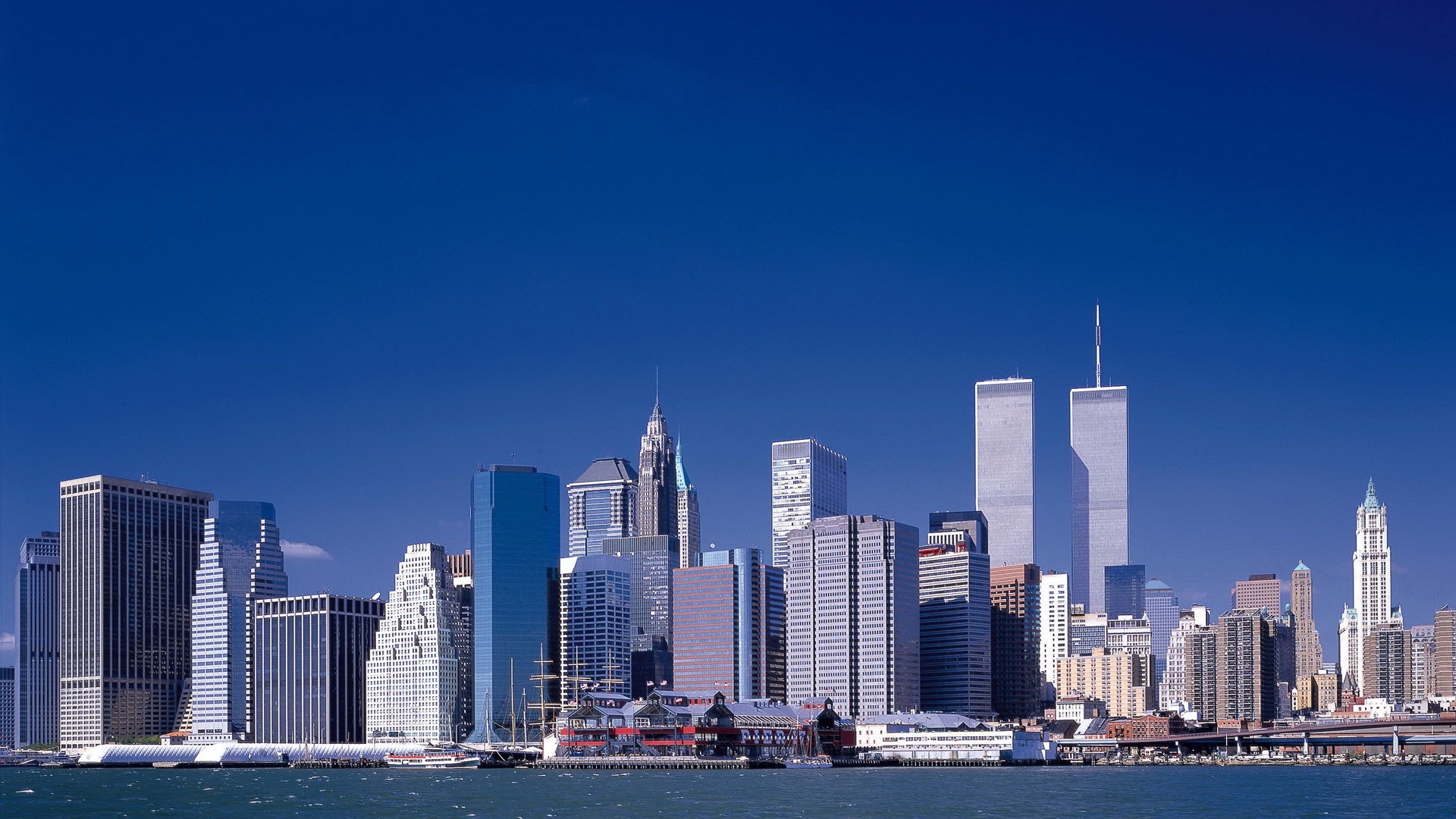 New York The Twins Promenade World Trade Center Fond