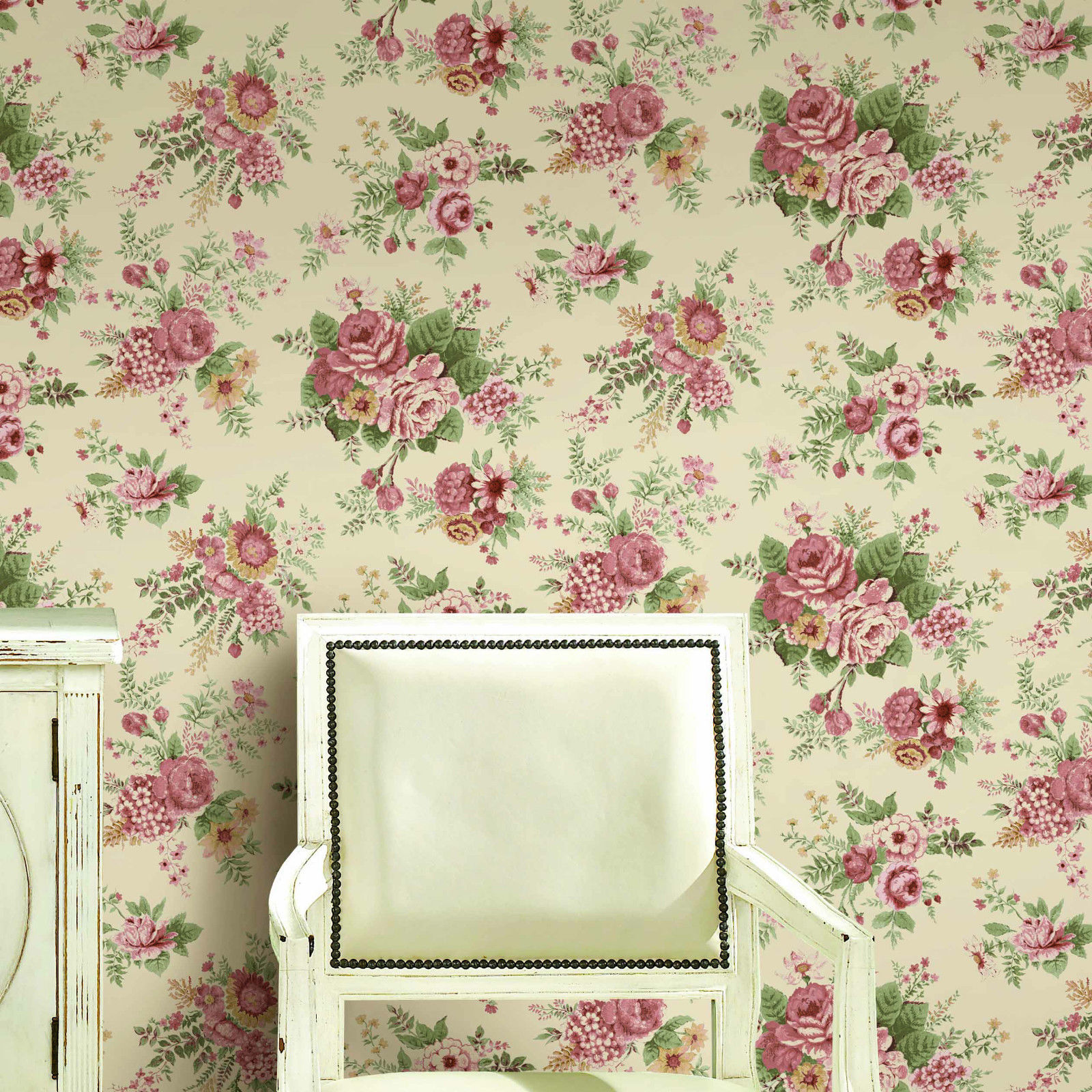  Victoria Scroll Floral Texture Embossed Shining Surface Wallpaper