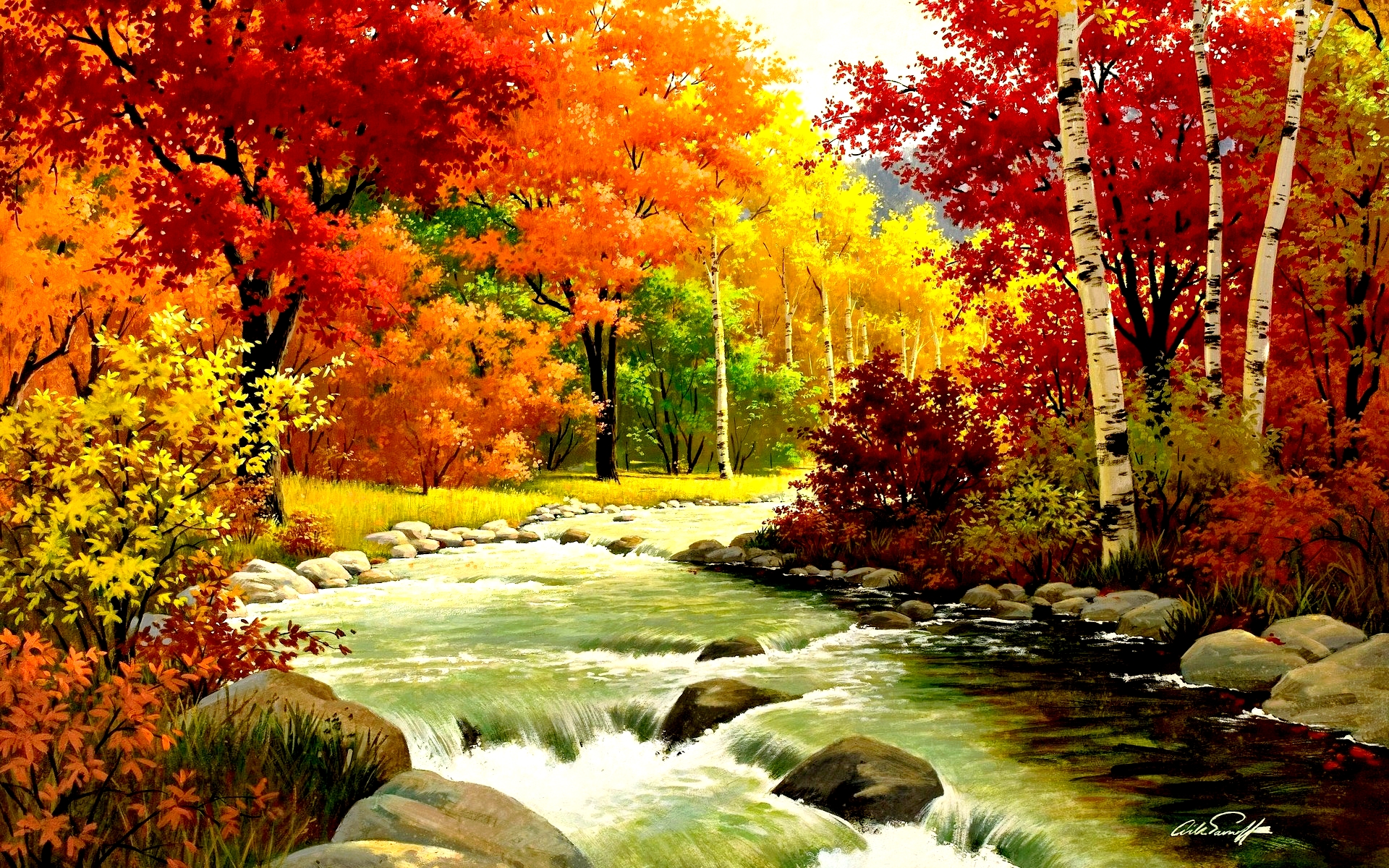 Autumn Fall Wallpaper River Cool Walldiskpaper