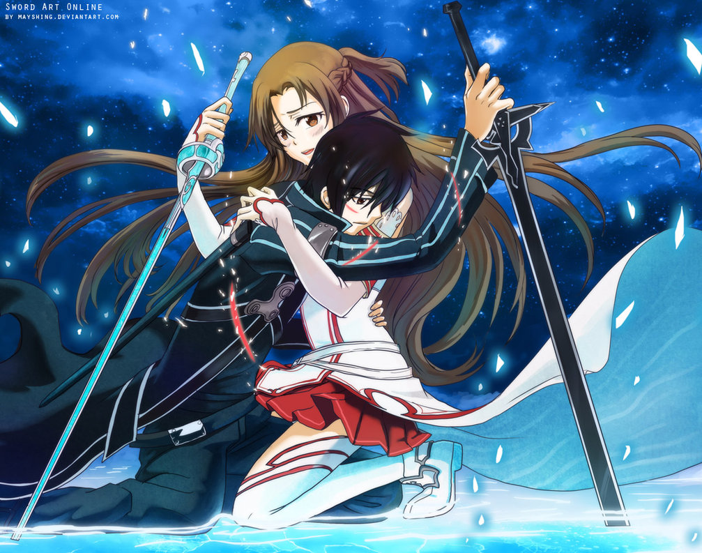 Sword Art Online Kirito Asuna Aflheim Online Anime Wallpaper 1007x793