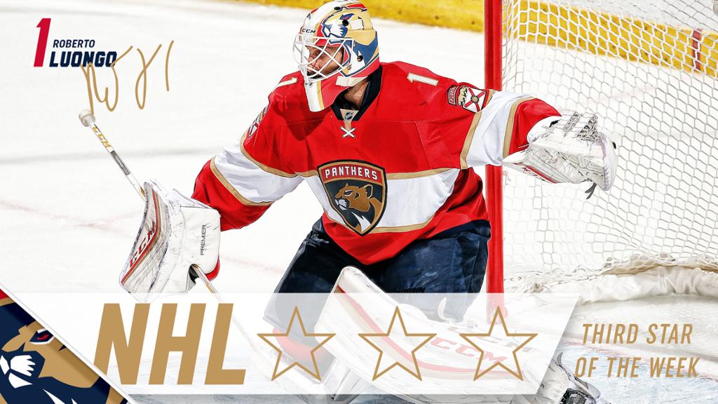 Roberto Luongo Named Nhl Third Star Of The Week