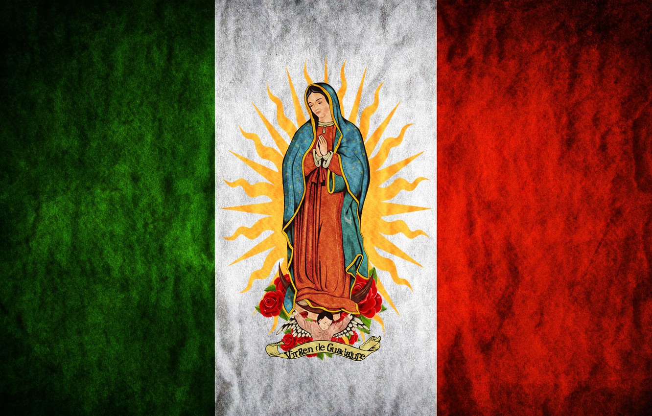 Wallpaper rose Mexico flowers sun flag Madonna Maria Regina