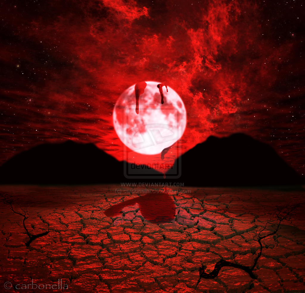 blood moon by carbonella digital art photomanipulation dark blood moon