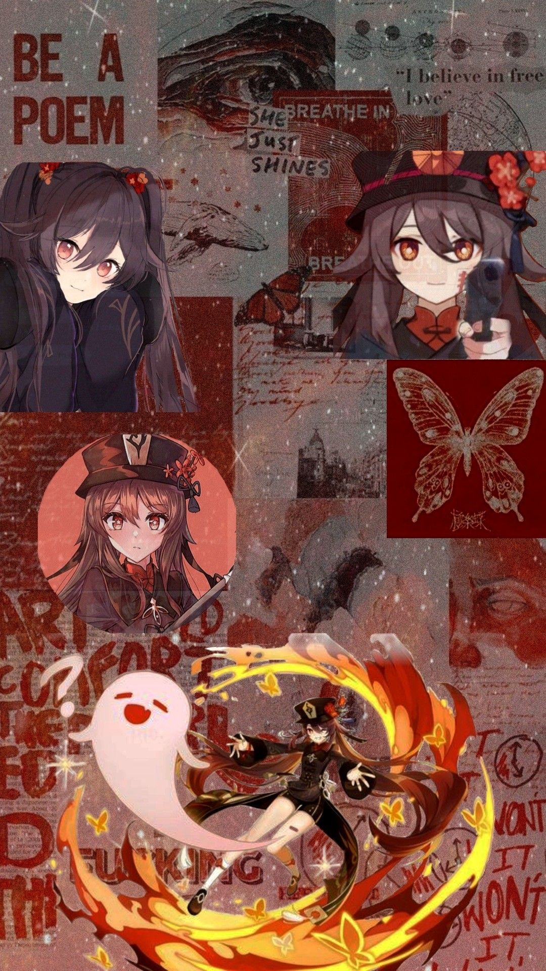 Hu Tao Aesthetic Wallpaper In Anime Cute