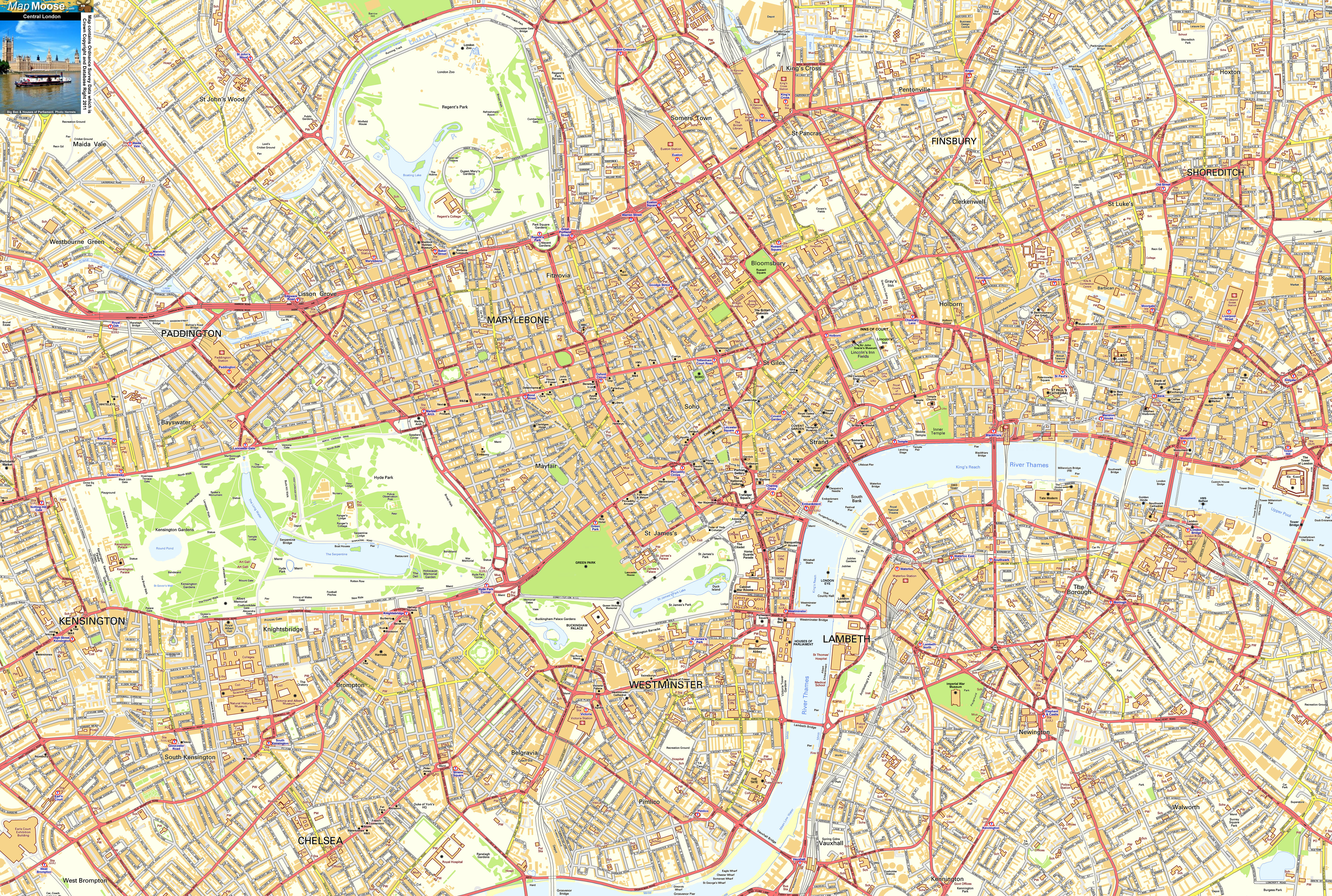 London City Map Desktop Background