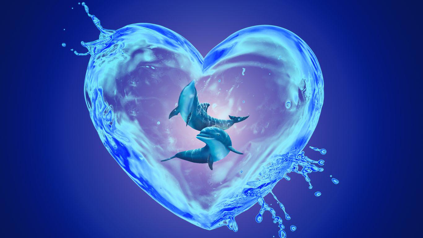 Dolphin Heart High Quality And Resolution Wallpaper On
