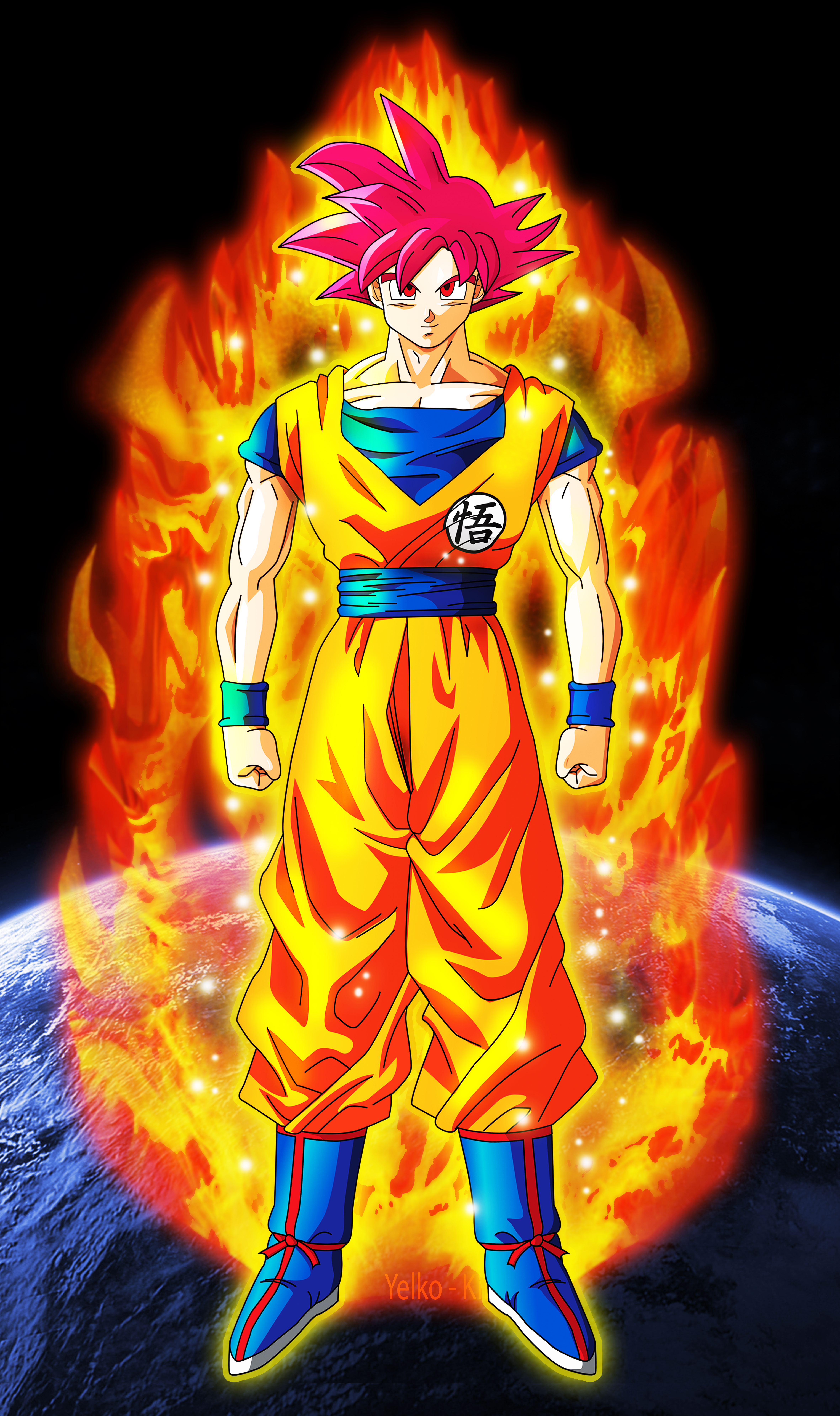 Goku Super Saiyan God DBZ 2013 by XYelkiltroX 4724x7962